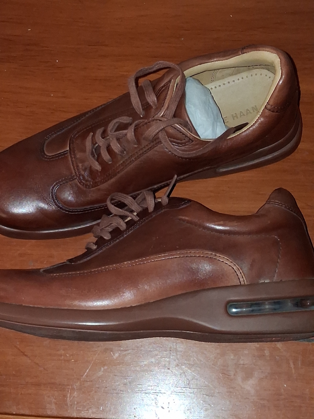 Cole Haan Brown Leather Men's Casual Lace-Up Sneakers